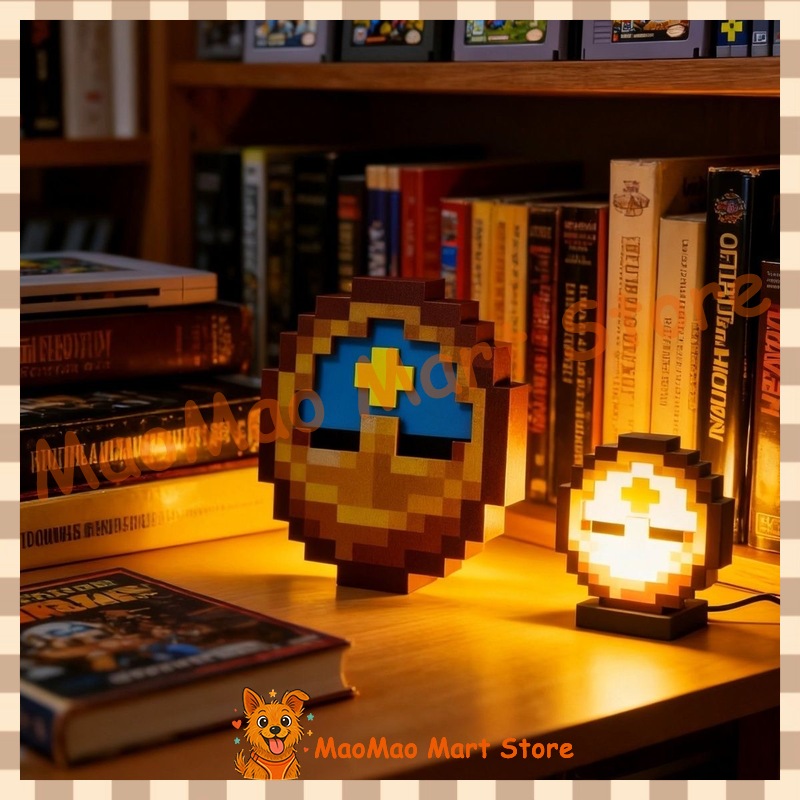 Retro Gaming Theme - Schicke Retro-Pixel-Kunst-Stil-Sonnen- und Monduhr, verbesserte 24-Stunden-
