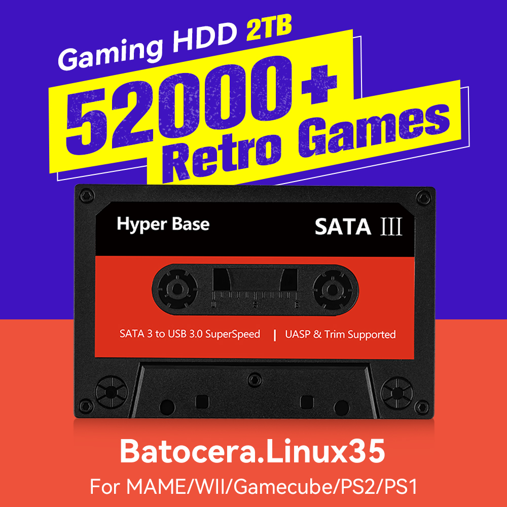 Retro Gaming Windows - Batocera 500GB/2TB Retro-Spielekonsole mit 52000+ Spielen