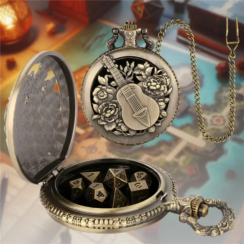 Retro Gaming Gifts - Retro 7-teilige polyedrische Würfel aus Metall,