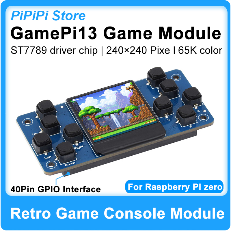 Raspberry Pi Retropie - GamePi13 Retro-Spielkonsole Modul mit 1,3-Zoll LCD-Display,