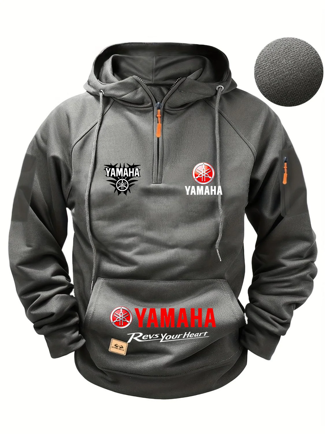 Retro Gaming Jacket - 2026 Neue Yamaha Herbst- und Winter-Retro-Schwergewichts-Herren-Fleece-Kapuzenjacke