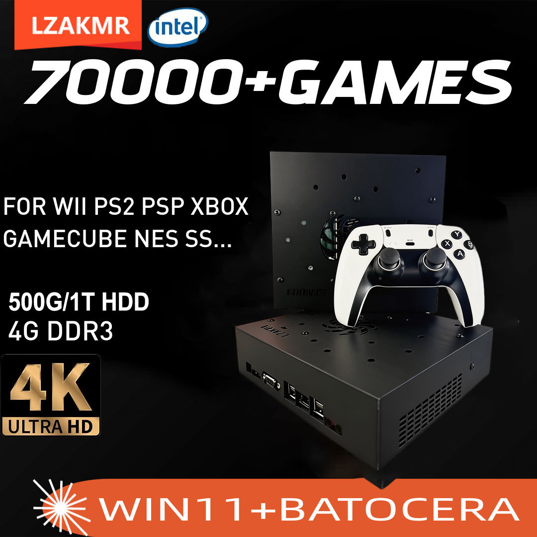 Retro Gaming Mini Pc - Super-Spielkonsole X8 Pro 70000+ Spiele I3-3110M
