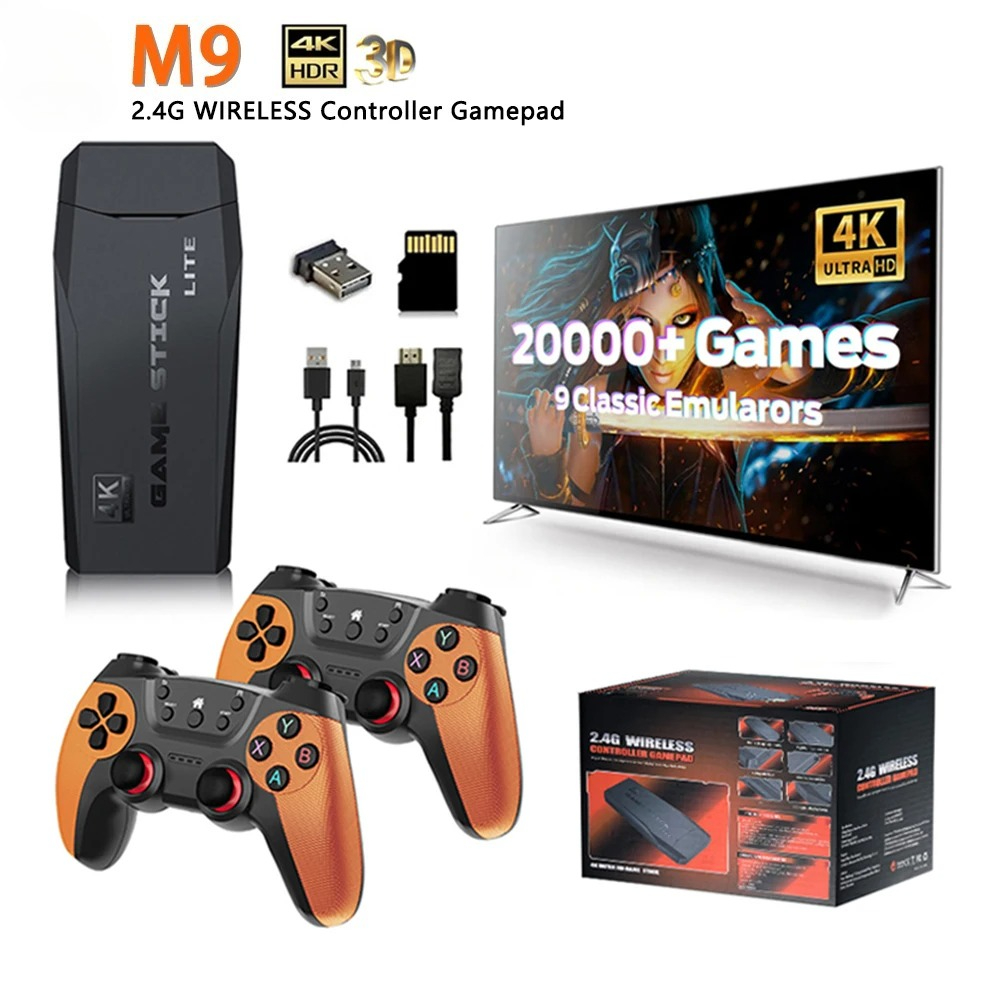 Retro Gaming Stick - M9 Videospielkonsole 4K 30000 Spiele 64GB