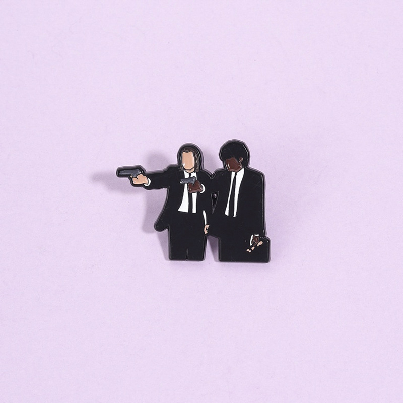 Retro Gaming Jacket - Pulp Fiction Emaille-Anstecknadel Retro Punk Metall-Brosche