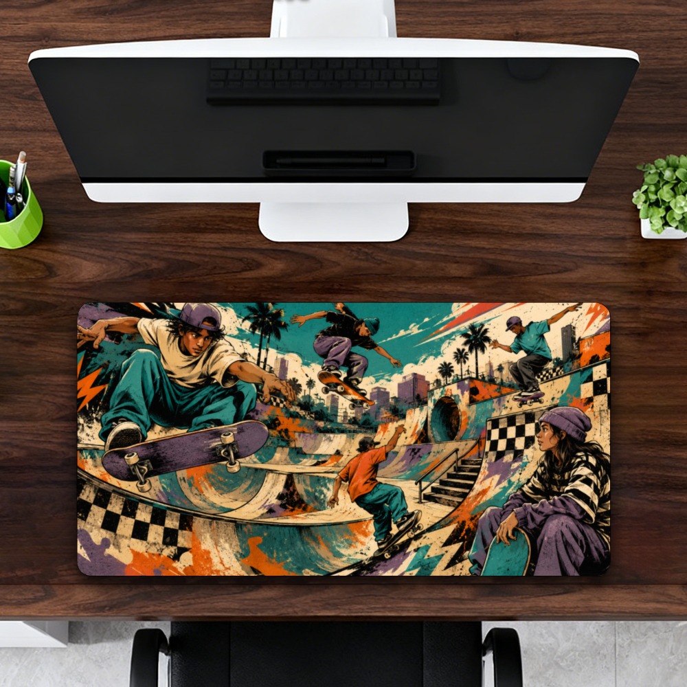 Retro Gaming Keyboard And Mouse - Coole Tischunterlage für den Street-Skatepark –