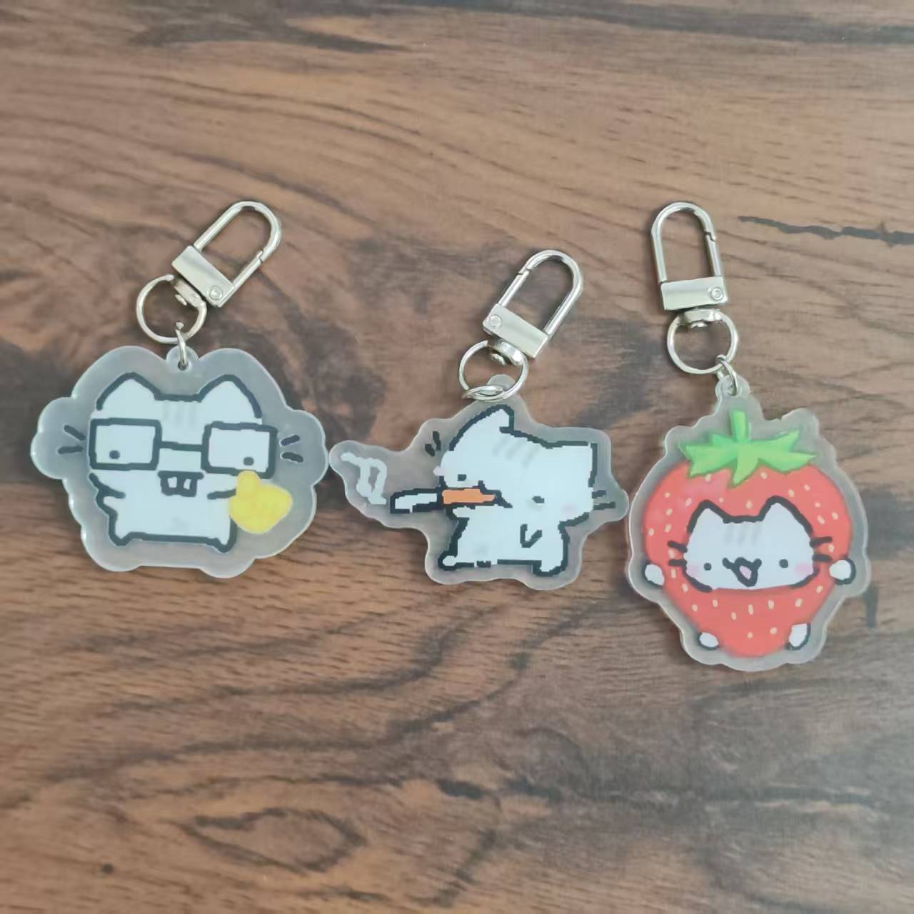 Retro Gaming Gifts - 2D Flat Pixel Cat Schlüsselanhänger –