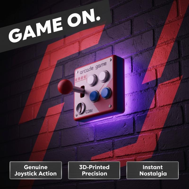 Retro Gaming Gifts - Retro Arcade-Spielknopf-Schalterplatte, Kreative DIY-Wanddekoration für Zuhause,