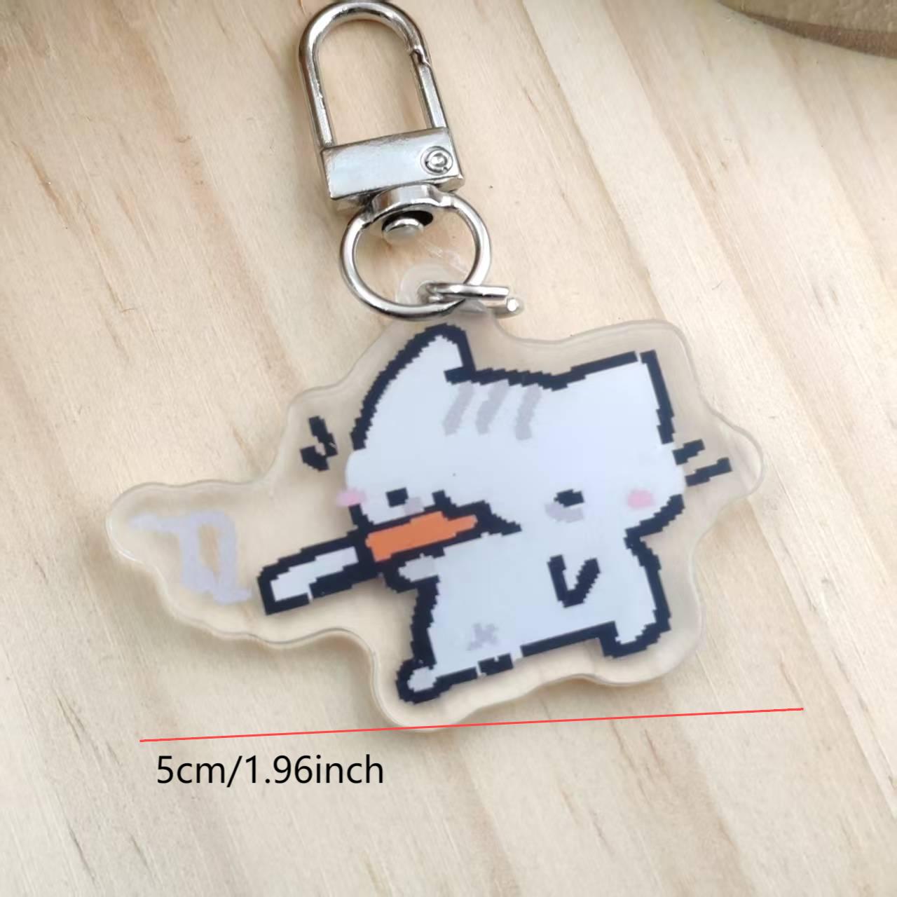 2D Flat Pixel Cat Schlüsselanh – Retro Gaming Gifts Bewertung und Preis